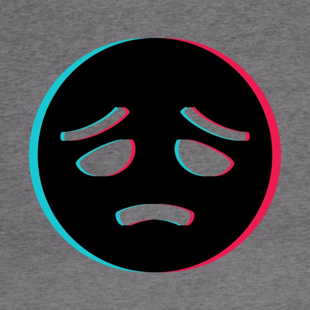 TikTok sad depressed emoji smiley Black by ThingyDilly